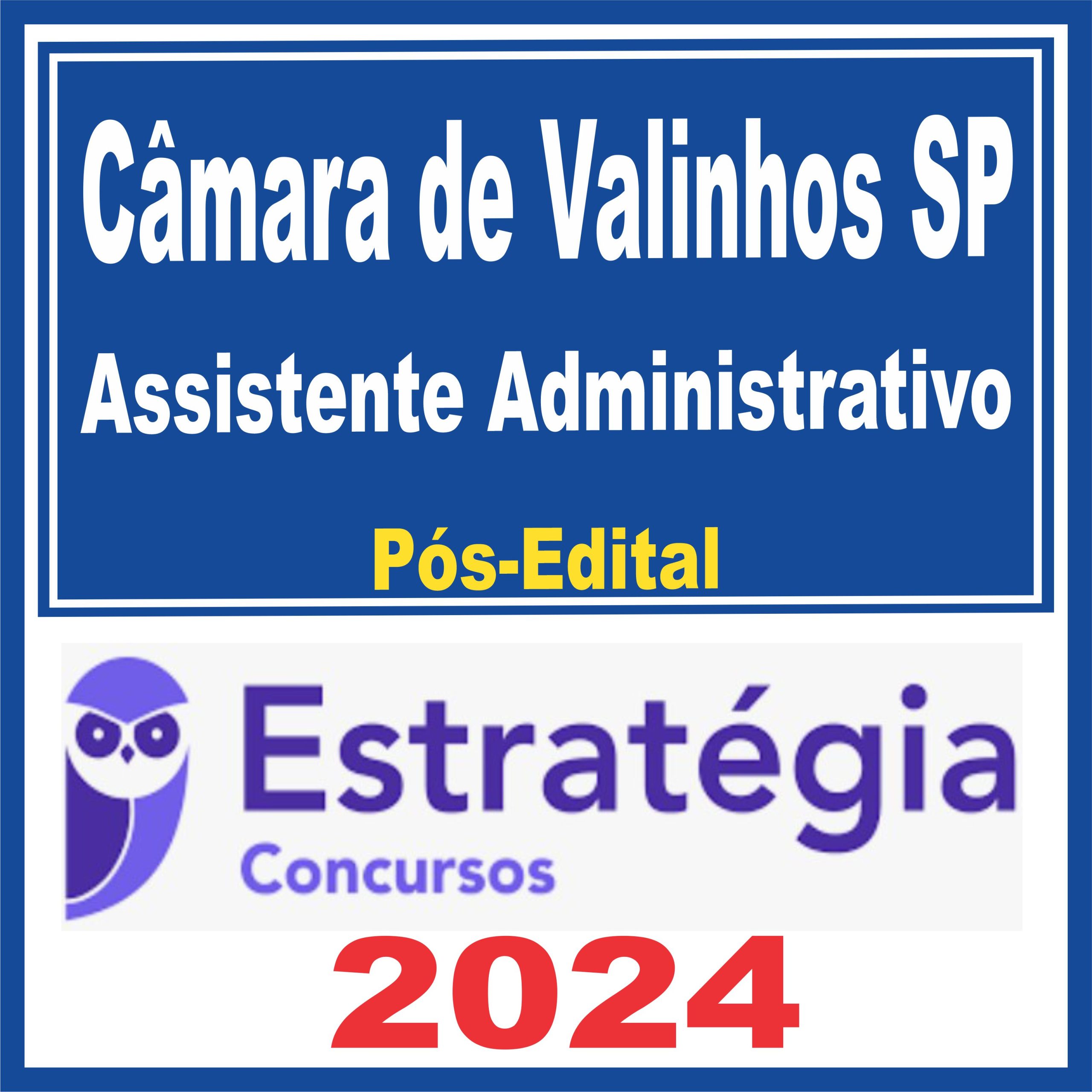 Câmara de Valinhos SP (Assistente Administrativo) Pós Edital - Estratégia 2024